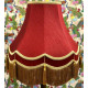 Burgundy Red and Gold Tassel Double Scallop Fabric Lampshades Burgundy Red and Gold Tassel Double Scallop Fabric Lampshades