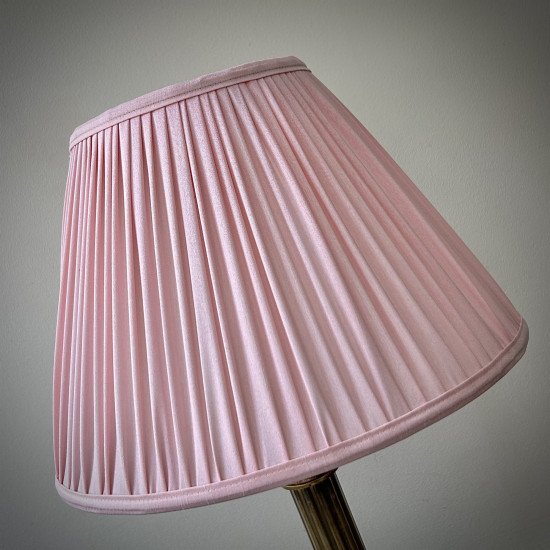 Baby Pink Gathered Fabric Lampshade