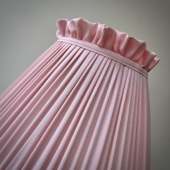 Baby Pink Ruffled Fabric Lampshade