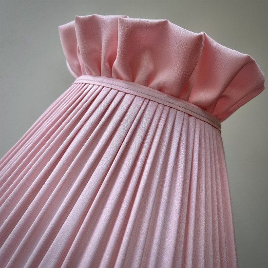 Baby Pink Ruffled Top Fabric Lampshade