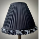Black Floral Ruffled Bottom Tapered Empire Lampshade Black Floral Ruffled Bottom Tapered Empire Lampshade