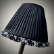 Black Floral Ruffled Bottom Tapered Empire Lampshade Black Floral Ruffled Bottom Tapered Empire Lampshade