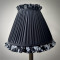 Black Floral Ruffled Fabric Tapered Empire Lampshade