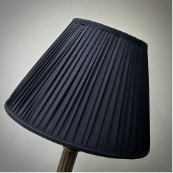 Black Gathered Fabric Tapered Empire Lampshade
