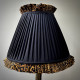 Black Leopard Ruffled Fabric Tapered Empire Lampshade Black Leopard Ruffled Fabric Tapered Empire Lampshade