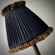 Black Leopard Ruffled Fabric Tapered Empire Lampshade Black Leopard Ruffled Fabric Tapered Empire Lampshade
