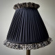 Black Lynx Ruffled Fabric Tapered Empire Lampshade Black Lynx Ruffled Fabric Tapered Empire Lampshade