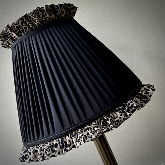 Black Lynx Ruffled Fabric Tapered Empire Lampshade Black Lynx Ruffled Fabric Tapered Empire Lampshade