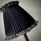 Black Lynx Ruffled Fabric Tapered Empire Lampshade Black Lynx Ruffled Fabric Tapered Empire Lampshade