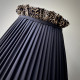 Black Lynx Ruffled Fabric Tapered Empire Lampshade Black Lynx Ruffled Fabric Tapered Empire Lampshade