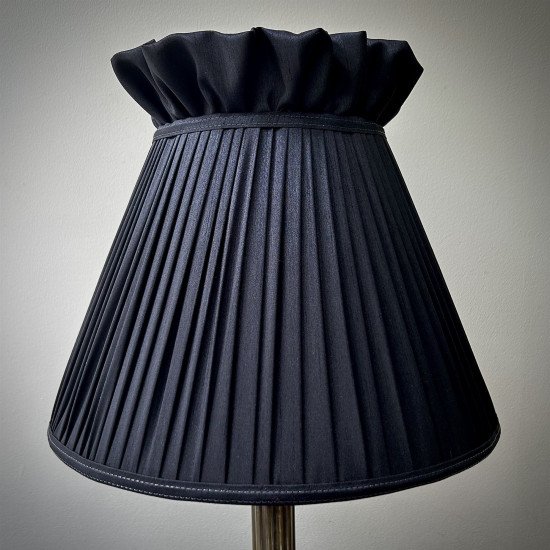 Black Ruffled Top Fabric Lampshade