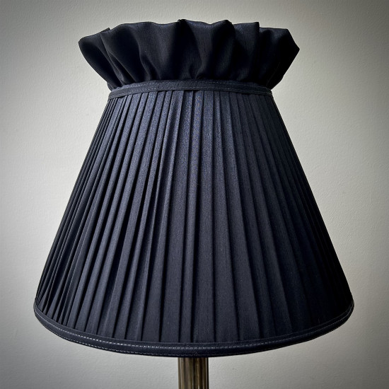 Black Ruffled Top Fabric Tapered Empire Lampshade