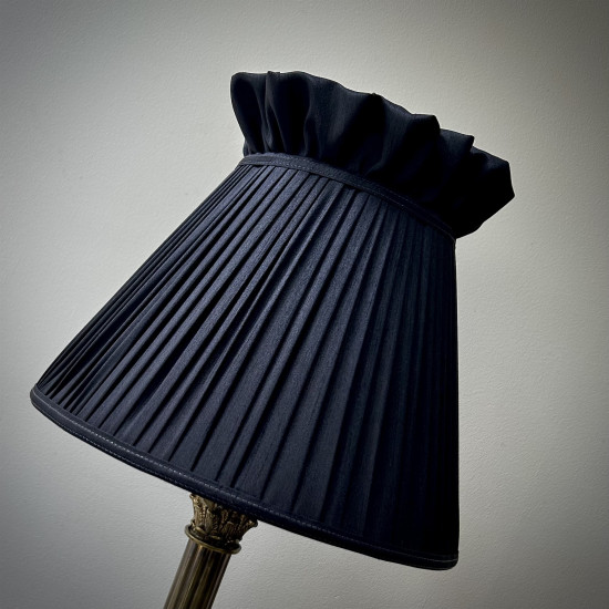 Black Ruffled Top Fabric Tapered Empire Lampshade