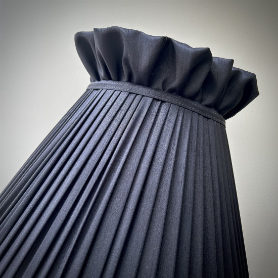 Black Ruffled Top Fabric Tapered Empire Lampshade