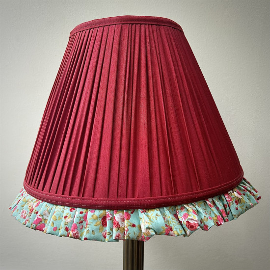 Rosso Red Green Floral Ruffled Bottom Lampshade Rosso Red Green Floral Ruffled Bottom Lampshade