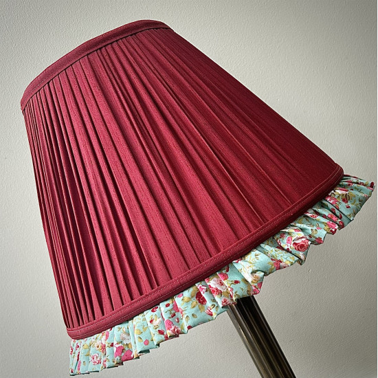 Rosso Red Green Floral Ruffled Bottom Lampshade Rosso Red Green Floral Ruffled Bottom Lampshade