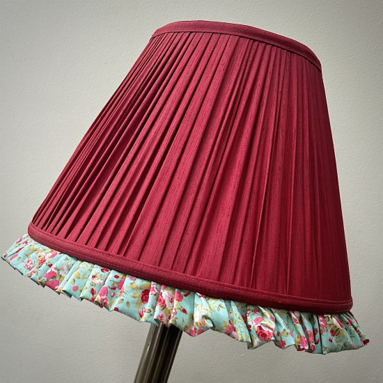 Rosso Red Green Floral Ruffled Bottom Lampshade Rosso Red Green Floral Ruffled Bottom Lampshade