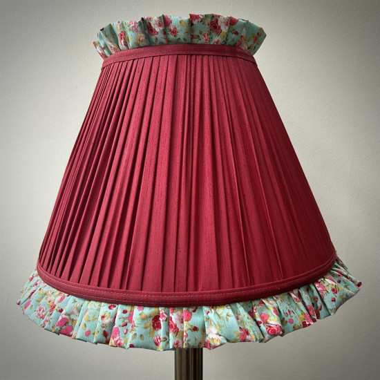 Rosso Red Green Floral Ruffled Lampshade Rosso Red Green Floral Ruffled Lampshade