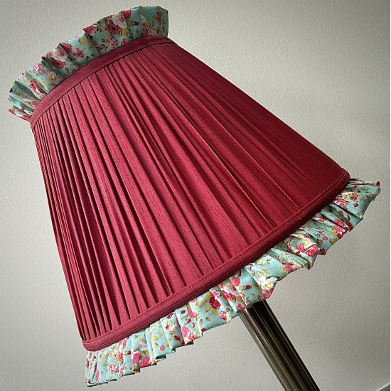 Rosso Red Green Floral Ruffled Lampshade Rosso Red Green Floral Ruffled Lampshade