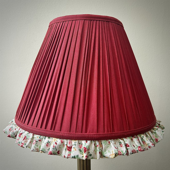 Rosso Red Rose Floral Ruffled Bottom Lampshade Rosso Red Rose Floral Ruffled Bottom Lampshade