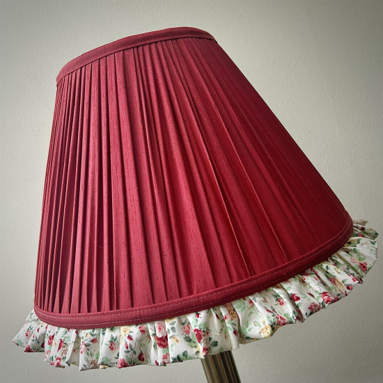 Rosso Red Rose Floral Ruffled Bottom Lampshade Rosso Red Rose Floral Ruffled Bottom Lampshade