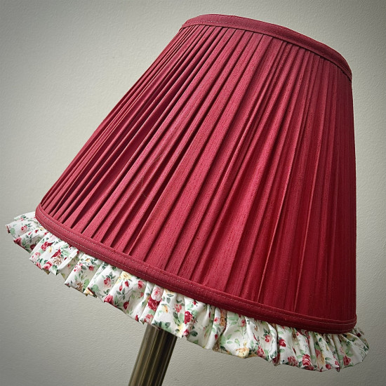 Rosso Red Rose Floral Ruffled Bottom Lampshade Rosso Red Rose Floral Ruffled Bottom Lampshade