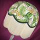 Cream Tropical Palm Leaf Fabric Dome Fabric Lampshade