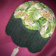 Cream and Green Tropical Palm Leaf Dome Lampshade Cream and Green Tropical Palm Leaf Dome Lampshade