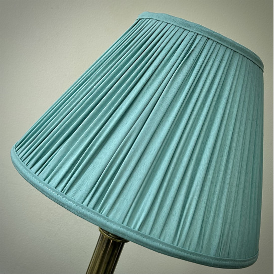 Duck Egg Blue Gathered Fabric Tapered Empire Lampshade