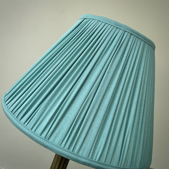 Duck Egg Blue Gathered Fabric Tapered Empire Lampshade