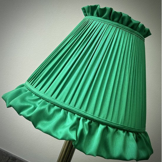 Emerald Green Ruffled Fabric Lampshade