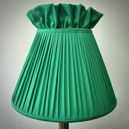 Emerald Green Ruffled Top Fabric Lampshade
