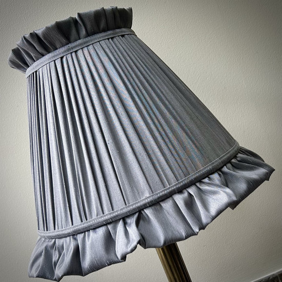 Flint Grey Ruffled Fabric Lampshade Flint Grey Ruffled Fabric Lampshade