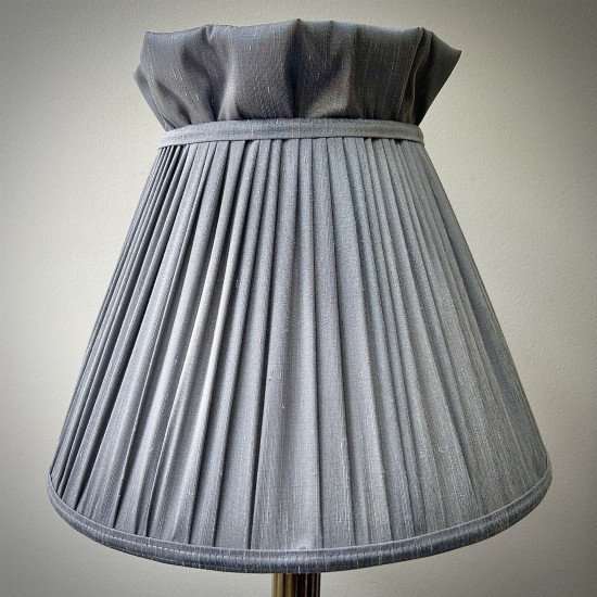 Flint Grey Ruffled Top Fabric Lampshade