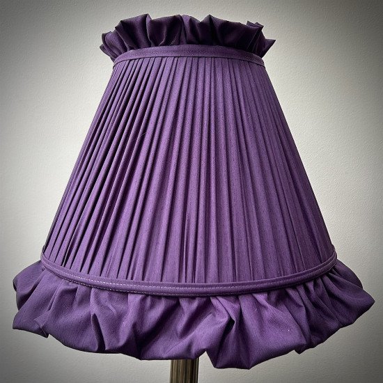 Grape Purple Ruffled Fabric Lampshade