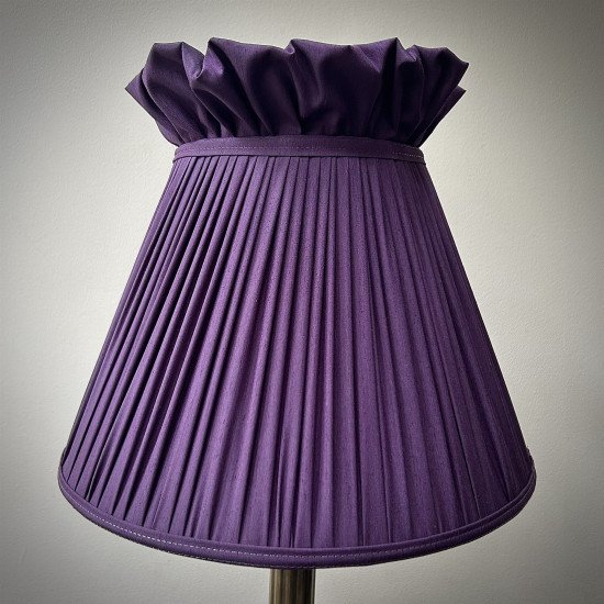 Grape Purple Ruffled Top Fabric Lampshade