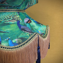 Peacock Green Victorian Fabric Lampshades