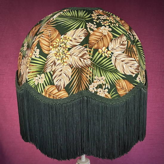 Green Tropical Palm Leaf Fabric Dome Fabric Lampshade Green Tropical Palm Leaf Fabric Dome Fabric Lampshade