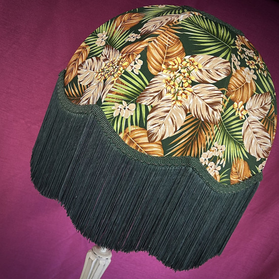 Green Tropical Palm Leaf Fabric Dome Fabric Lampshade Green Tropical Palm Leaf Fabric Dome Fabric Lampshade