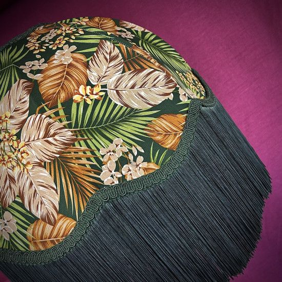Green Tropical Palm Leaf Fabric Dome Fabric Lampshade Green Tropical Palm Leaf Fabric Dome Fabric Lampshade