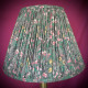Grey Floral Gathered Fabric Lampshade