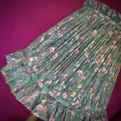 Grey Floral Ruffled Fabric Lampshade Grey Floral Ruffled Fabric Lampshade