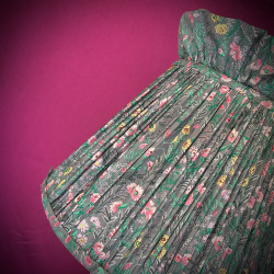 Grey Floral Ruffled Top Fabric Lampshade Grey Floral Ruffled Top Fabric Lampshade