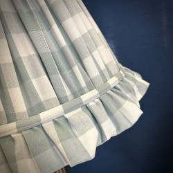 Harbour Blue Gingham Ruffled Fabric Lampshade