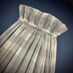 Harbour Blue Gingham Ruffled Top Fabric Lampshade