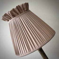 Mushroom Beige Ruffled Top Fabric Lampshade Mushroom Beige Ruffled Top Fabric Lampshade