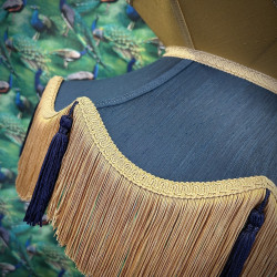 Navy Blue and Gold Victorian Lampshade