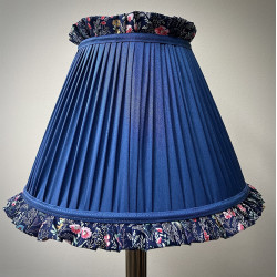Navy Blue Floral Ruffled Lampshade Navy Blue Floral Ruffled Lampshade