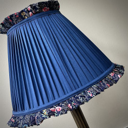 Navy Blue Floral Ruffled Lampshade Navy Blue Floral Ruffled Lampshade