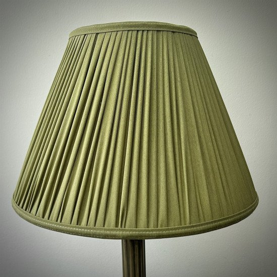 Olive Green Gathered Fabric Lampshade